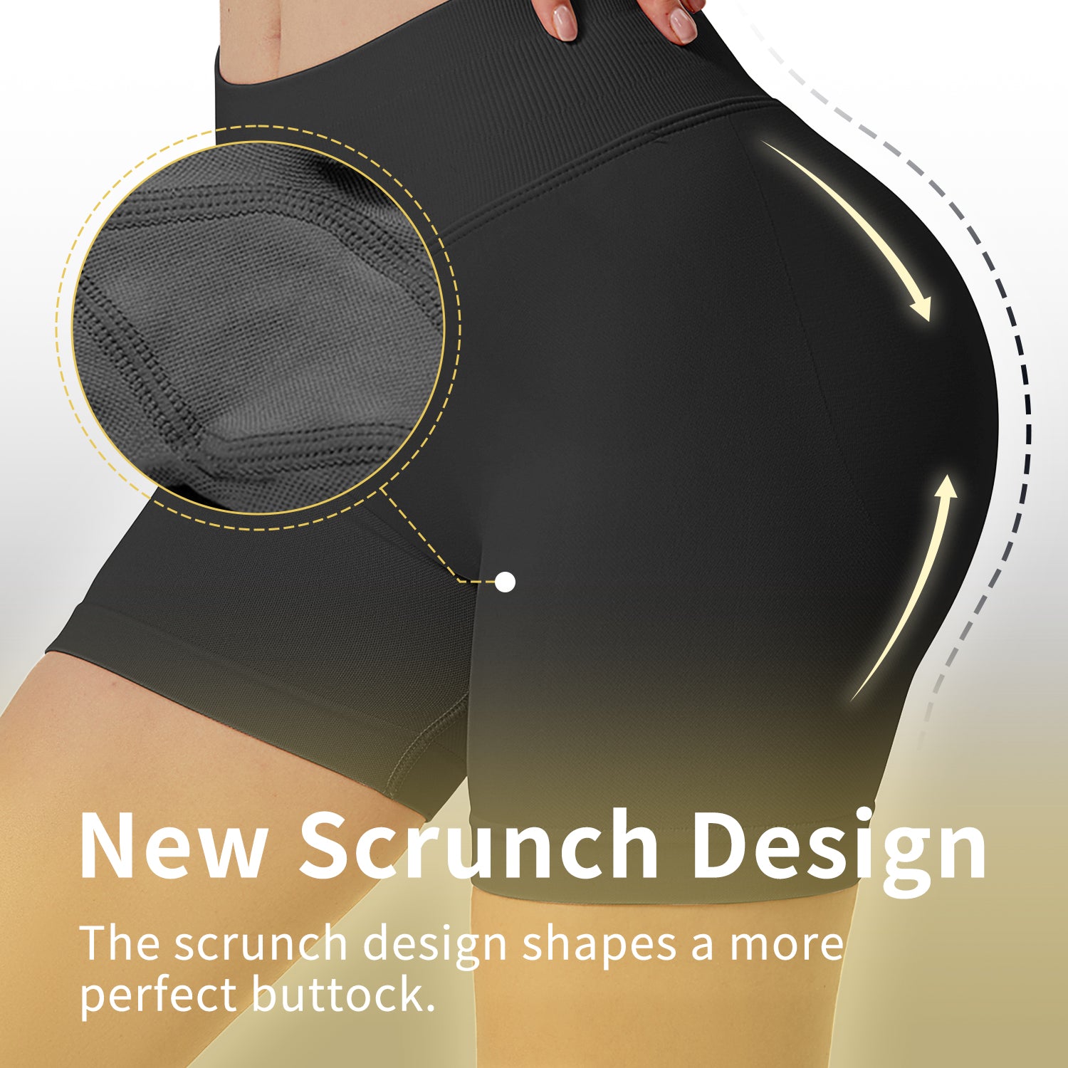 Seamless Scrunch Butt Lift Yoga Shorts – High Waisted Sculpting Gym Shorts